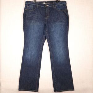 New York & Company Jeans Size 16 Bootcut Stretch Low-Rise Dark Wash 98% Cotton